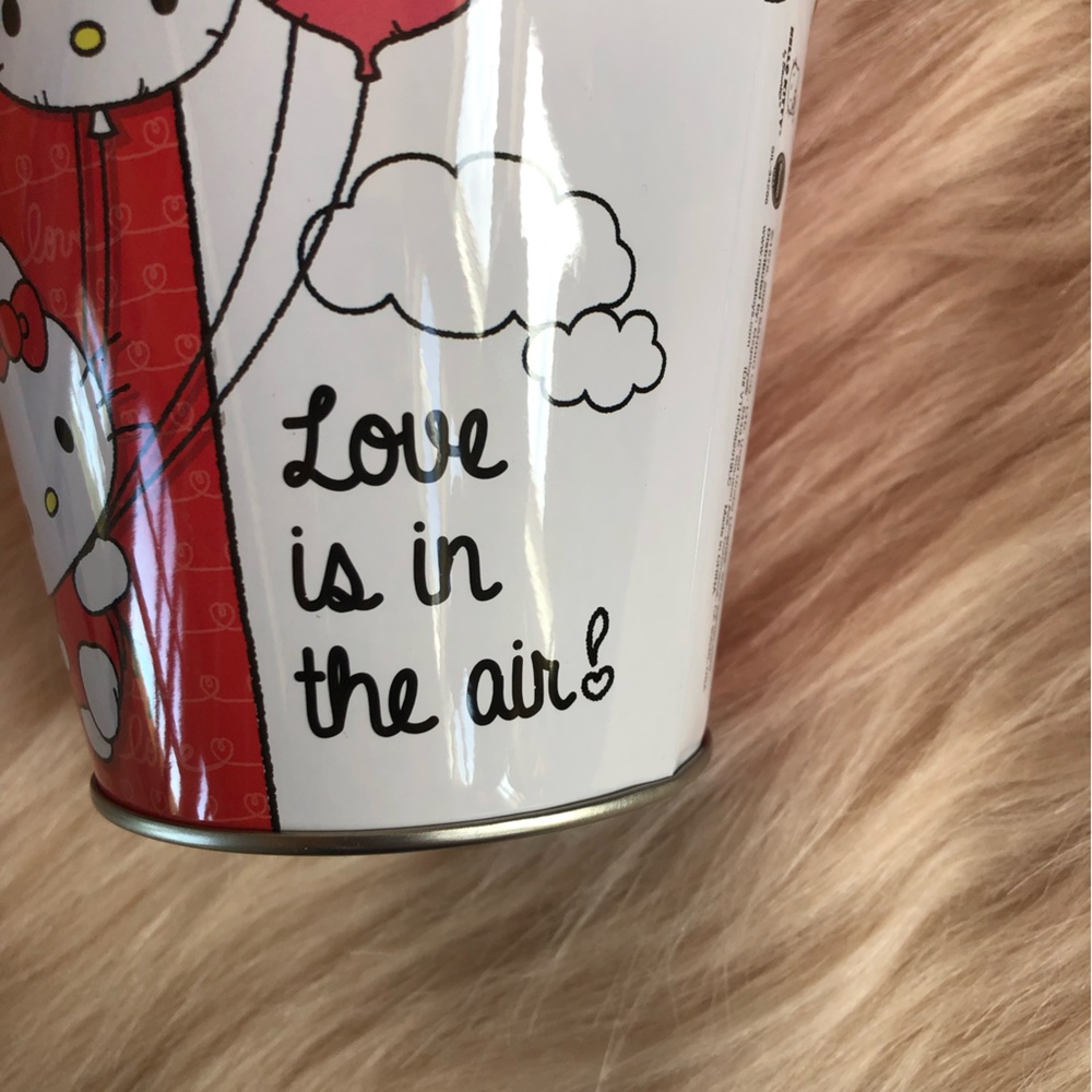 Hello Kitty Valentine’s Day Pail Bucket Red Pink White Metal Sanrio Kawaii - Picture 3 of 9